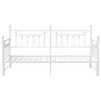 Bedframe voor een daybed met hoofdeinde Wit 90 x 200 cm Staal - thumbnail