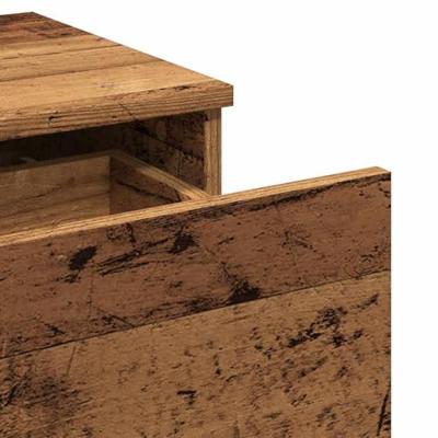 Nachtkastjes 2 st 40x35x65 cm bewerkt hout oud houtkleurig