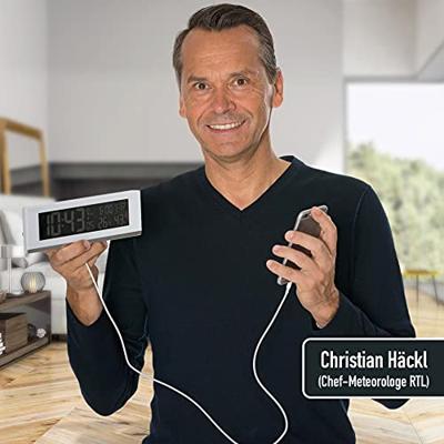 Fackelmann hoogwaardige digitale radiogestuurde klok/wekker/thermometer wit