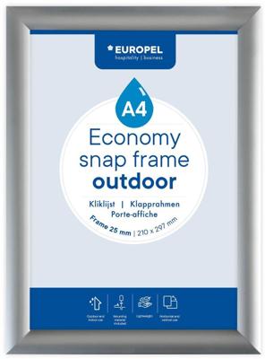 Europel clicklijst Economy, waterdicht, lijst 25 mm, ft A4, zilver