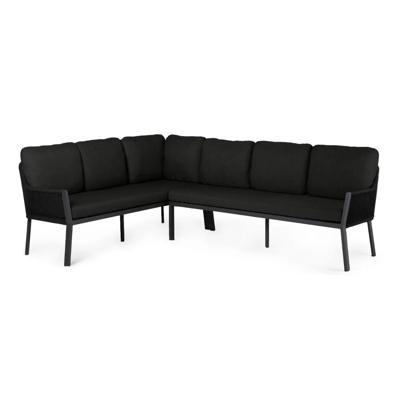 Outdoor Loungeset Liv Aluminium Dining Hoekbank Zwart Tierra - Tierra outdoor