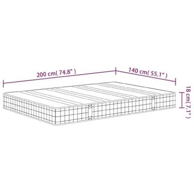 Binnenveringmatras middelhard 140x200 cm