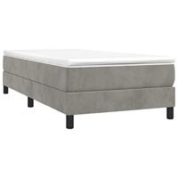 Boxspring bed 80x200 cm fluweel lichtgrijs - thumbnail