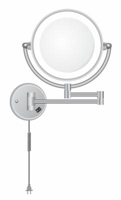 wand scheerspiegel met led verlichting chroom