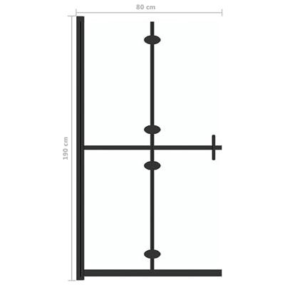 VidaXL Inloopdouchewand inklapbaar 80x190 cm esg-glas transparant