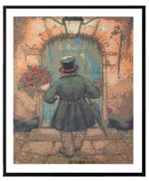 Grafix diamond painting anton pieck man met rozen 40x50cm - thumbnail
