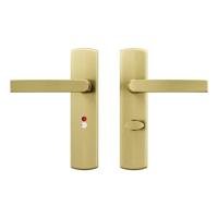 AXA deurkruk Blok met schild WC63/8 Curve goud - thumbnail