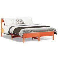 Bedframe zonder matras massief grenenhout wasbruin 160x200 cm - thumbnail