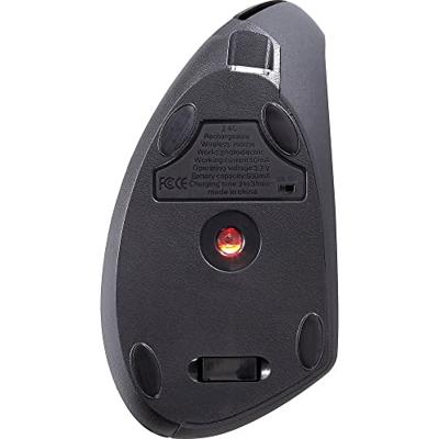 Renkforce RF-WM-322 Ergonomische muis Radiografisch Optisch Zwart 5 Toetsen 1600 dpi Ergonomisch, Oplaadbaar