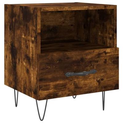 Nachtkastjes 2 st 40x35x47,5 cm bewerkt hout gerookt eikenkleur