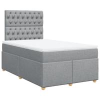Boxspring met matras stof lichtgrijs 120x200 cm - thumbnail