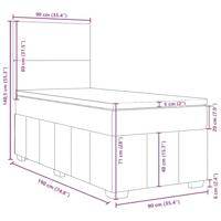 Boxspring met matras stof donkergrijs 90x190 cm - thumbnail