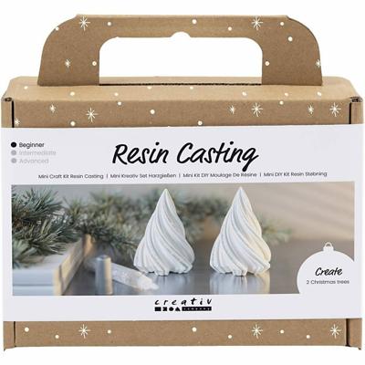 Creativ Company Mini hobbyset hars gieten, kerstbomen, wit, 1 doos Creativ Company Mini hobbyset hars gieten, kerstbomen, wit, 1 doos