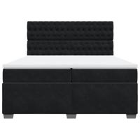 Boxspring met matras fluweel zwart 200x200 cm - thumbnail