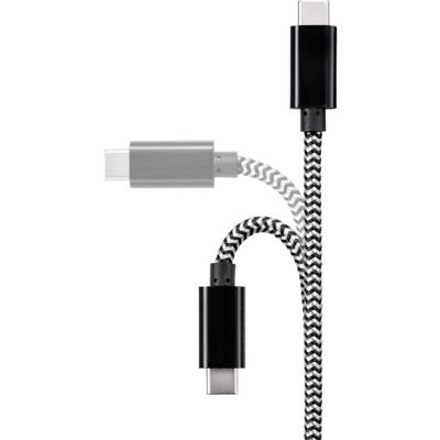 Renkforce RF-4598412 USB-kabel USB 2.0 USB-C stekker, USB-C stekker 3.00 m Zwart/wit