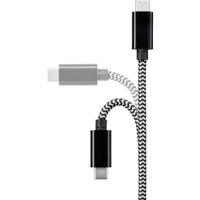 Renkforce RF-4598412 USB-kabel USB 2.0 USB-C stekker, USB-C stekker 3.00 m Zwart/wit - thumbnail