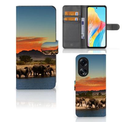 OPPO A98 5G | Telefoonhoesje | Met pasjeshouder | Olifanten