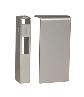 Elektro Plint eindstuk aluminium 80mm wandgoot plintgoot