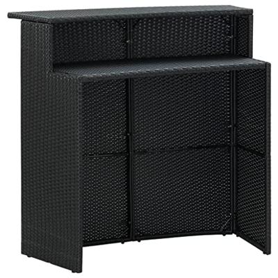 Tuinbartafel 120x55x110 cm poly rattan zwart Tuinbartafel 120x55x110 cm poly rattan zwart
