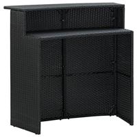 Tuinbartafel 120x55x110 cm poly rattan zwart - thumbnail