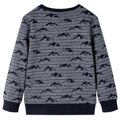 Kindertrui met heuvelprint 116 gemleerd marineblauw