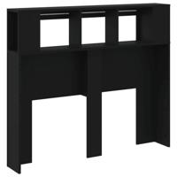 Hoofdeinde met LED 120x18,5x103,5 cm bewerkt hout zwart - thumbnail
