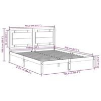 Bedframe extra lang zonder matras massief hout wit 160x210 cm - thumbnail
