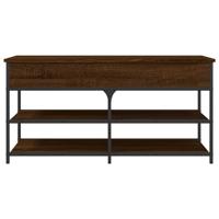 Schoenenbankje 100x42,5x50 cm bewerkt hout bruineikenkleurig - thumbnail