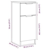Dressoirs 2 st 30x30x70 cm bewerkt hout oud houtkleurig - thumbnail