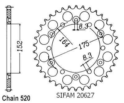 ESJOT Chain wheel 520 44z steel black