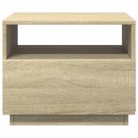 Salontafel met LED-verlichting 50x49x40 cm sonoma eikenkleurig - thumbnail