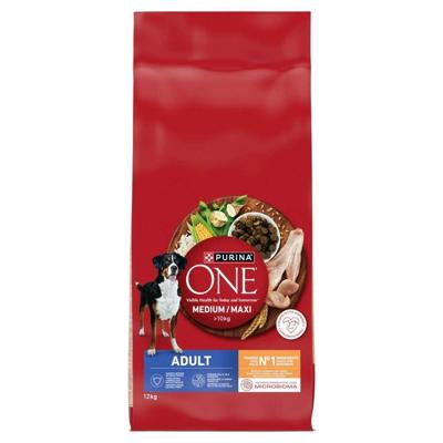 PURINA One Adult Medium/Maxi Rich in chicken with rice - droog hondenvoer - 12kg