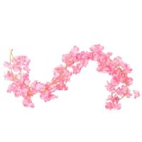 VidaXL Kerstslingers met bloemen 6 st 180 cm donkerroze - thumbnail
