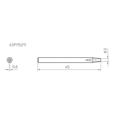Weller 4SPI15210-1 Soldeerpunt Naaldvorm Grootte soldeerpunt 0.4 mm Lengte soldeerpunt: 45 mm Inhoud: 1 stuk(s)