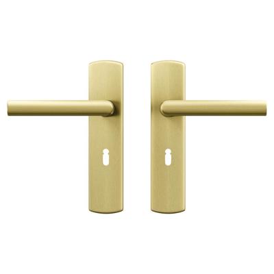 AXA AXA Curve klik deurkruk Milan op schild sleutelgat 56mm - aluminium/goud