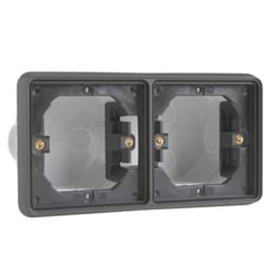 Niko dubbele zwarte inbouwdoos waterdicht IP55 horizontaal