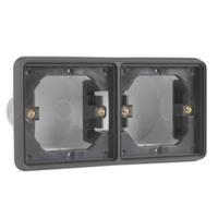 Niko dubbele zwarte inbouwdoos waterdicht IP55 horizontaal - thumbnail