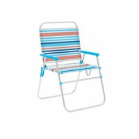 Marbueno Vouwstoel Aluminium Oranje en Blauw Strand en Zwembad 52X56X80 cm 10462 - thumbnail