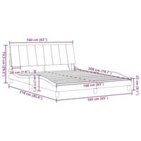 Bedframe zonder matras "Hanko" stof zwart 160x200 cm - thumbnail