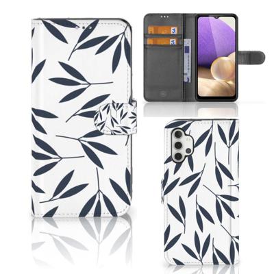 Samsung Galaxy A32 4G Hoesje Leaves Blue