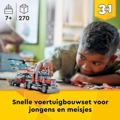 LEGO Creator 3-in-1 truck met helikopter 31146 - thumbnail