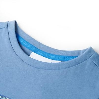 Kindershirt dinosaurusprint 140 middelblauw Kindershirt dinosaurusprint 140 middelblauw