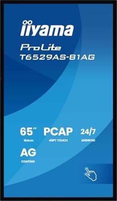 Iiyama ProLite Digital Signage display Energielabel: G (A - G) 163.8 cm (64.5 inch) 3840 x 2160 Pixel 24/7 Android, Multi-touch, Kiosk-modus