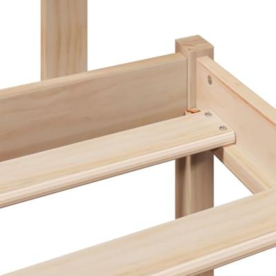 Bed met boekenkast zonder matras massief grenenhout 140x190 cm - thumbnail