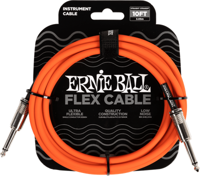 Ernie Ball 6416 Flex Cable 3 meter instrumentkabel oranje