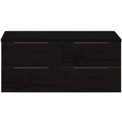 Seville Badmeubelset 120 cm - 4 Laden - Wastafelblad Black Oak Edge Greep