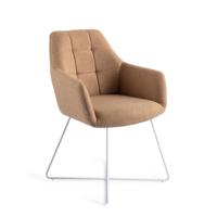 Jesper Home Eetkamerstoel 'Noto' Cross White, kleur Toasted Toffee - thumbnail