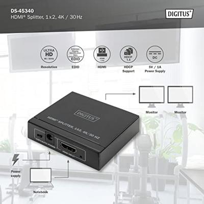 Digitus DS-45340 HDMI-splitter Digitus DS-45340 HDMI-splitter