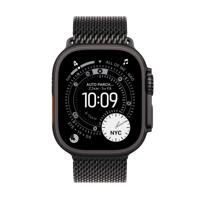 Apple Watch Ultra 3 GPS + Cellular - 49 mm - Zwarte titanium kast - Zwarte titanium Milanese Loop-band - Groot - thumbnail