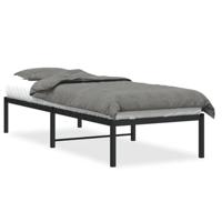 Bedframe metaal zwart 75 x 190 cm - thumbnail